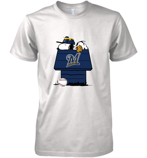 Milwaukee Brewers Snoopy And Woodstock Resting Together MLB Premium Men's T-Shirt