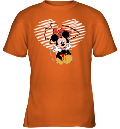 NFL Kansas City Chiefs The Heart Mickey Mouse Disney Football T Shirt o7YHFpPnvuq youth t shirt 26 95 151514 front safety orange