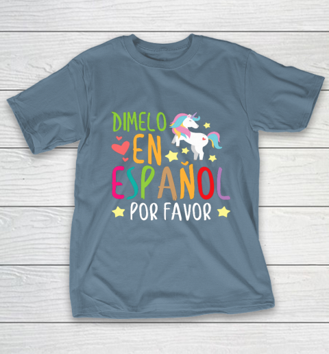 Unicorn Dimelo En Espanol Bilingual Spanish Teacher Gift T Shirt Tee For Sports