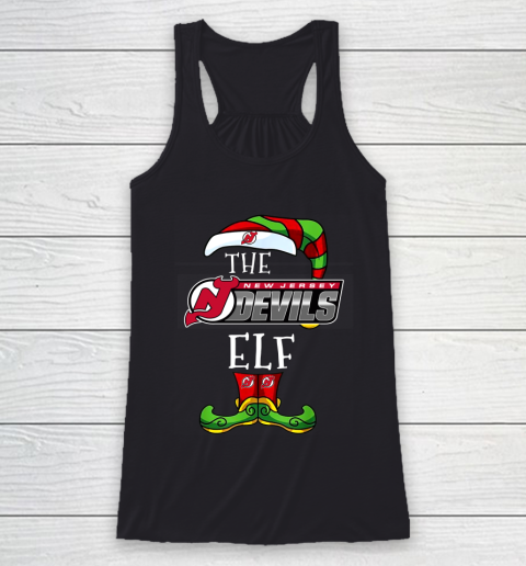 New Jersey Devils Christmas ELF Funny NHL Racerback Tank