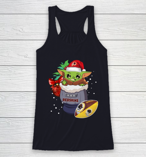 Washington Redskins Christmas Baby Yoda Star Wars Funny Happy NFL Racerback Tank 8