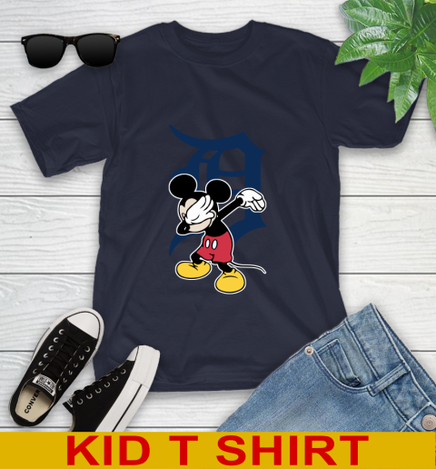 Detroit Tigers MLB Baseball Dabbing Mickey Disney Sports Youth T-Shirt 3