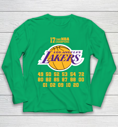 Los Angeles Lakers Finals Champions 17 Time Nba Champions Youth Long Sleeve 4