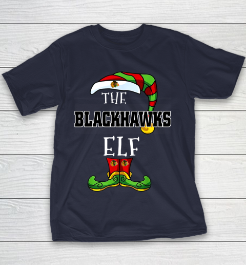 Chicago Blackhawks Christmas ELF Funny NHL Youth T-Shirt 2