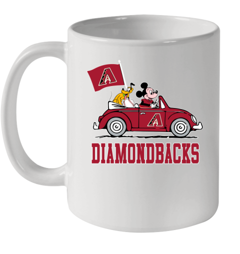 MLB Baseball Arizona Diamondbacks Pluto Mickey Driving Disney Shirt Ceramic Mug 11oz