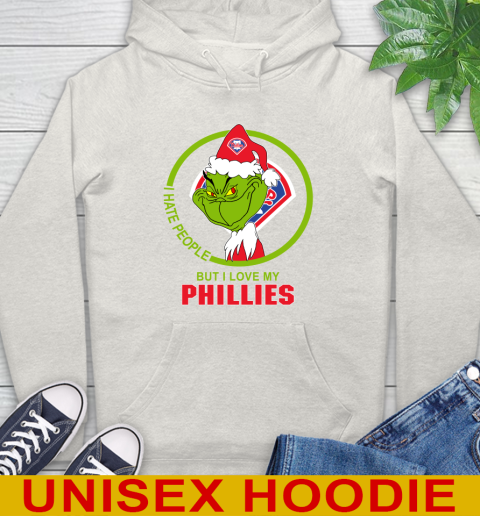 Philadelphia Phillies MLB Christmas Grinch I Hate People But I Love My Favorite Baseball Team Hoodie 12