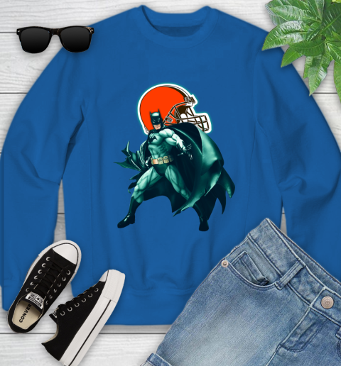 NFL Batman Football Sports Cleveland Browns Youth Sweatshirt 8