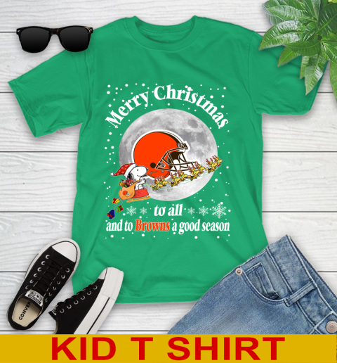 Cleveland Browns Merry Christmas To All And To Browns A Good Season NFL Football Sports Youth T-Shirt 7
