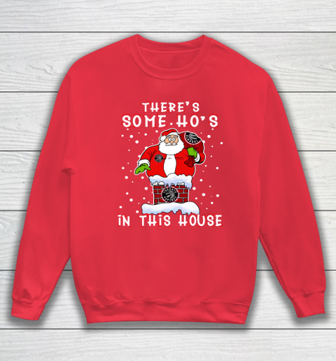 Toronto Raptors Christmas There Is Some Hos In This House Santa Stuck In The Chimney NBA Sweatshirt 7