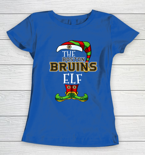 Boston Bruins Christmas ELF Funny NHL Women's T-Shirt 8