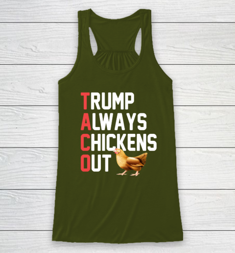 Political Trending TACO Trump Always Chickens Out Racerback Tank 2