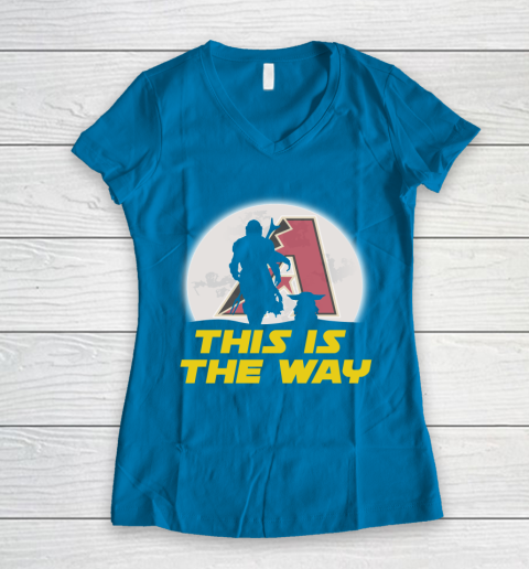 Arizona Diamondbacks MLB Baseball Star Wars Yoda And Mandalorian This Is The Way Women's V-Neck T-Shirt 5
