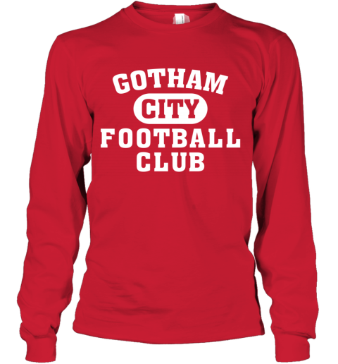 NEW YORK JETS GOTHAM CITY azyv new york jets gotham city youth long sleeve 50 front red