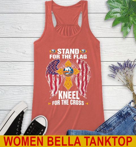 NHL Hockey New York Islanders Stand For Flag Kneel For The Cross Shirt Racerback Tank 3