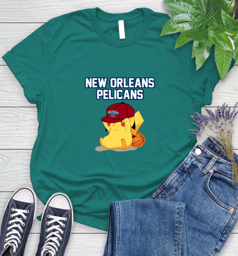 NBA Pikachu Basketball Sports New Orleans Pelicans Women's T-Shirt 12