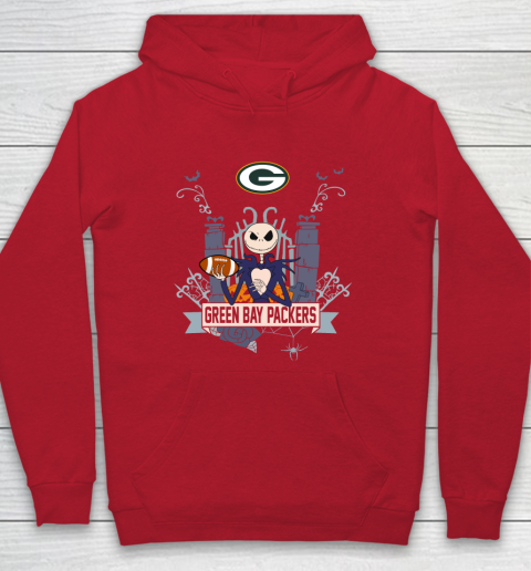 NFL Green Bay Packers Football Jack Skellington Halloween Hoodie 7
