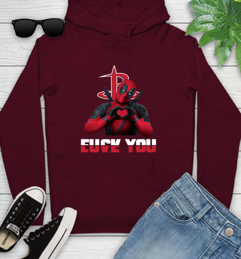 NBA Houston Rockets Deadpool Love You Fuck You Basketball Sports Youth Hoodie 7