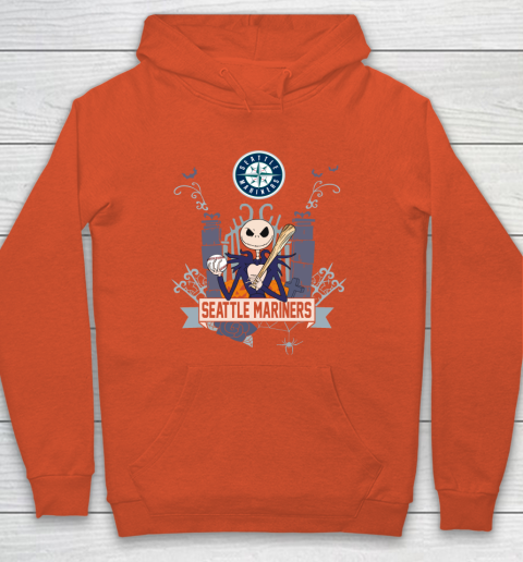 MLB Seattle Mariners Baseball Jack Skellington Halloween Hoodie 3
