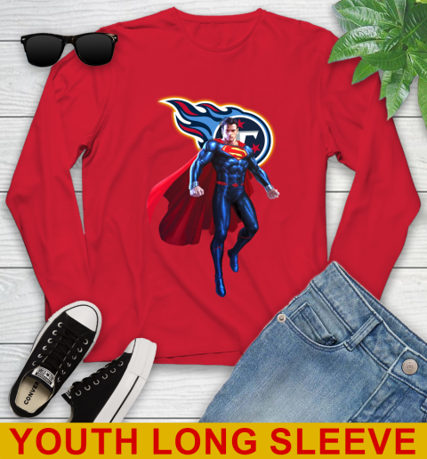 NFL Superman DC Sports Football Tennessee Titans Youth Long Sleeve 11