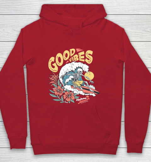 Good Vibes Skeleton Surfer Youth Hoodie 7