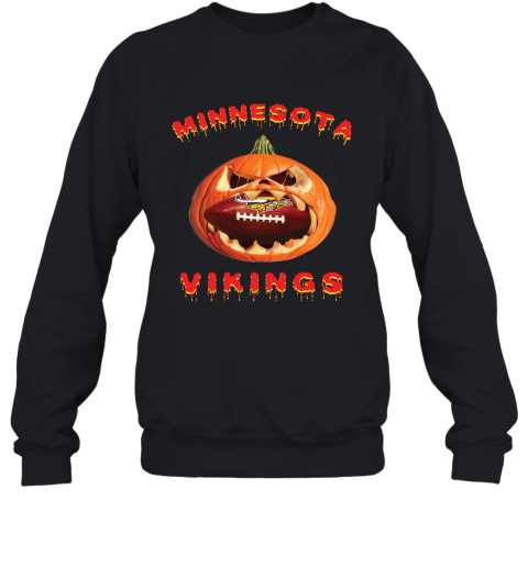 NFL Minnesota Vikings Halloween Pumpkin Football Sports WMkl0GTD4tY sweatshirt 35 95 151514 front black
