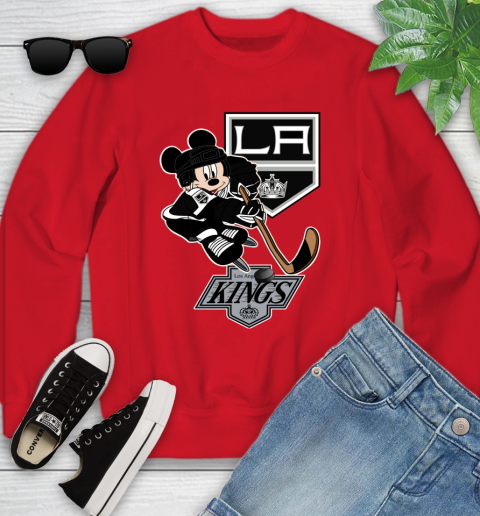 Los Angeles Kings Mickey Mouse Disney Hockey T Shirt Youth Sweatshirt 9