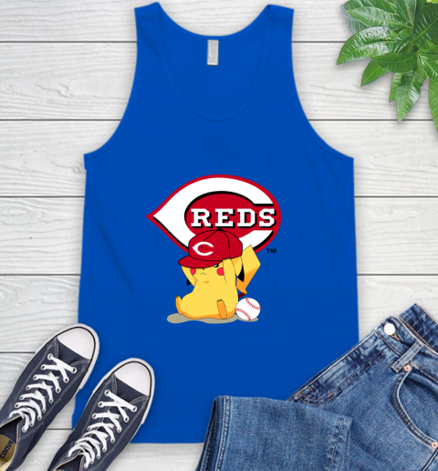 MLB Pikachu Baseball Sports Cincinnati Reds Tank Top 5