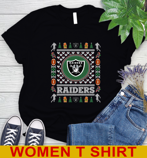 Oakland Raiders Merry Christmas NFL Football Loyal Fan Women's T-Shirt