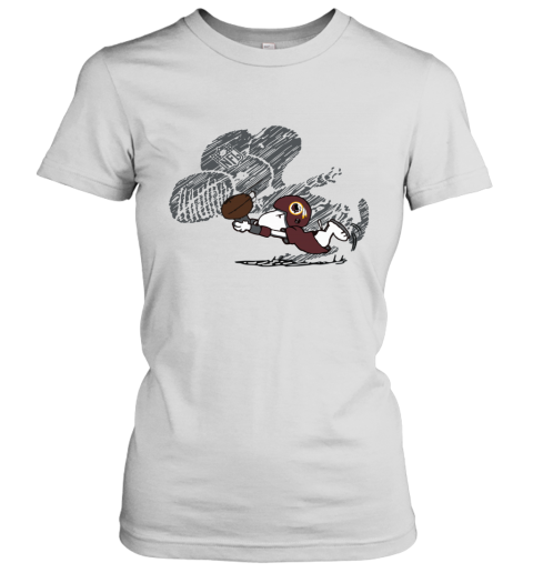 tcep washington redskins snoopy plays the football game ladies t shirt 20 front white