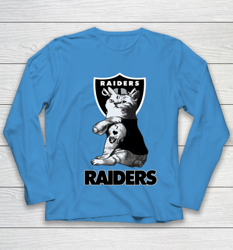 NFL Football My Cat Loves Oakland Raiders Youth Long Sleeve 5