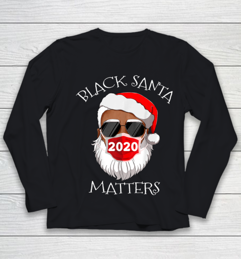African American Santa Face Mask Black Matters Christmas Youth Long Sleeve