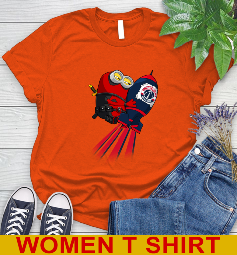NBA Basketball Washington Wizards Deadpool Minion Marvel Shirt Women's T-Shirt 3