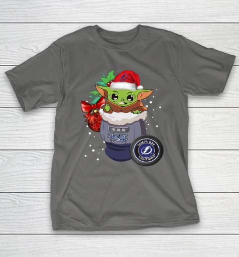 Tampa Bay Lightning Christmas Baby Yoda Star Wars Funny Happy NHL T-Shirt 9