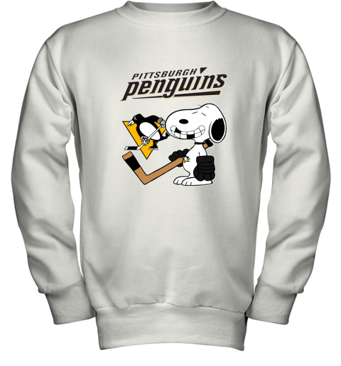 Pittsburgh Penguins Ice Hockey Broken Teeth Snoopy NHL Youth Sweatshirt