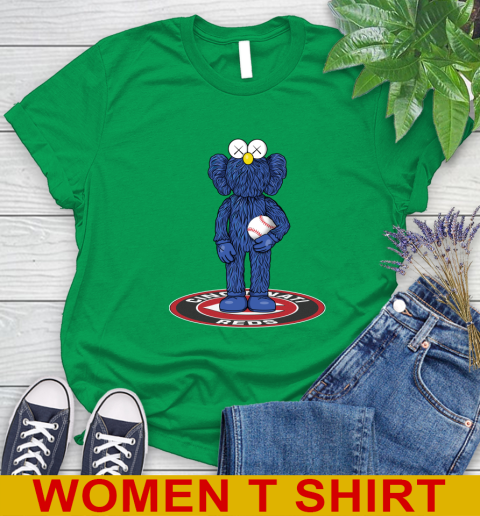MLB Baseball Cincinnati Reds Kaws Bff Blue Figure Shirt Women's T-Shirt 6
