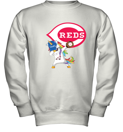 Hip Hop Dabbing Unicorn Flippin Love Cincinnati Reds Youth Sweatshirt