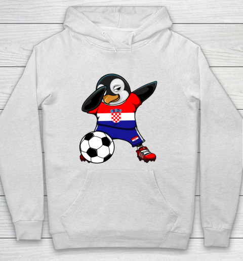 Dabbing Penguin Croatia Soccer Fans Jersey Football Lovers Hoodie