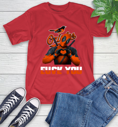 MLB Baltimore Orioles Deadpool Love You Fuck You Baseball Sports T-Shirt 11