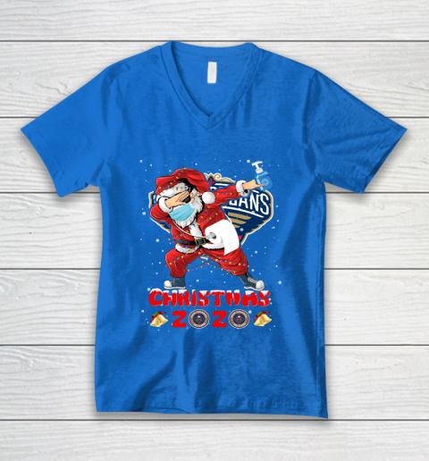 New Orleans Pelicans Funny Santa Claus Dabbing Christmas 2020 NBA V-Neck T-Shirt 5