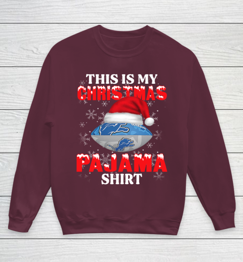 Detroit Lions This Is My Christmas Pajama Shirt NFL Youth Sweatshirt 4