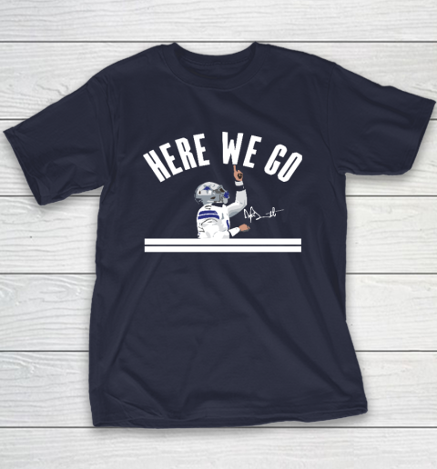 Dak Prescott Cowboys Here We Go Youth T-Shirt 2