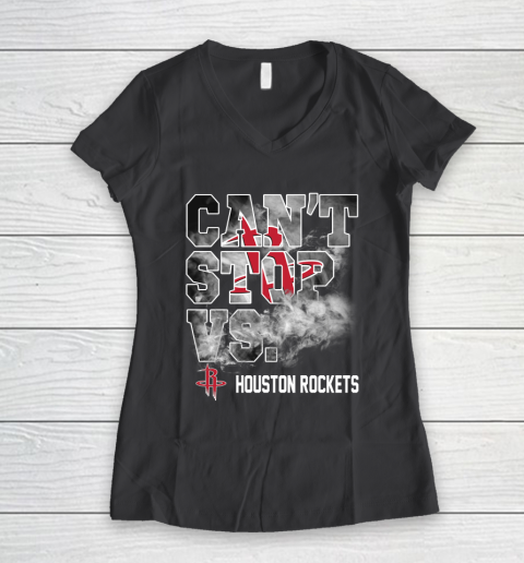NBA Houston Rockets Basketball Can't Stop Vs Women's V-Neck T-Shirt 6