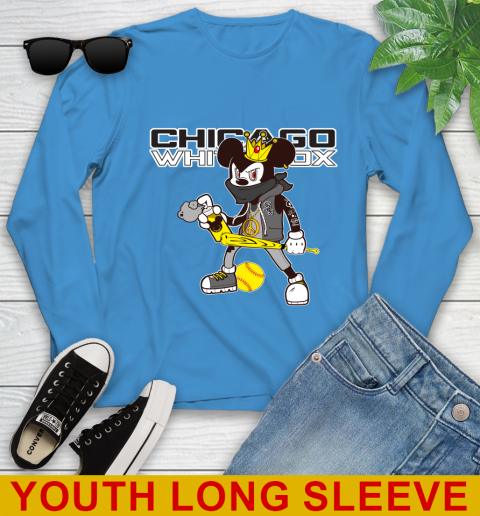 Chicago White Sox MLB Baseball Mickey Peace Sign Sports Youth Long Sleeve 8