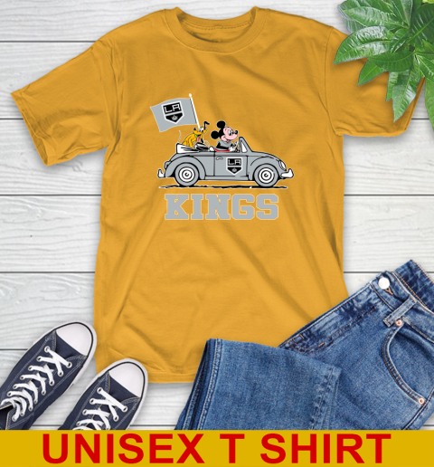 NHL Hockey Los Angeles Kings Pluto Mickey Driving Disney Shirt T-Shirt - Image 4