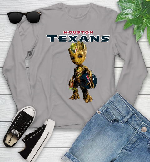Houston Texans NFL Football Groot Marvel Guardians Of The Galaxy Youth Long Sleeve 5