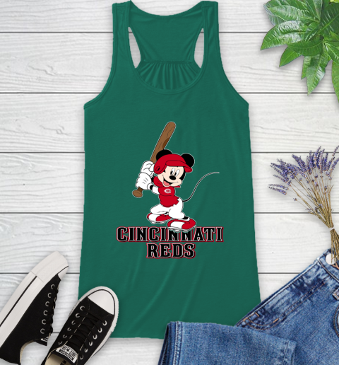MLB Baseball Cincinnati Reds Cheerful Mickey Mouse Shirt Racerback Tank 7