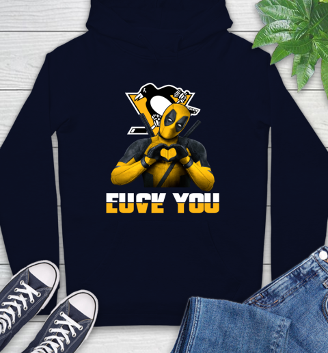 NHL Pittsburgh Penguins Deadpool Love You Fuck You Hockey Sports Hoodie 3