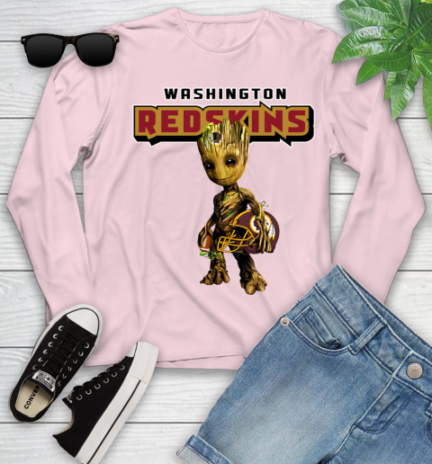 Washington Redskins NFL Football Groot Marvel Guardians Of The Galaxy Youth Long Sleeve 10