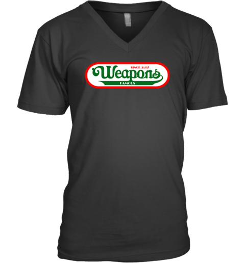 Weapons Movie Wienerschnitzel Logo Parody Premium V-Neck T-Shirt