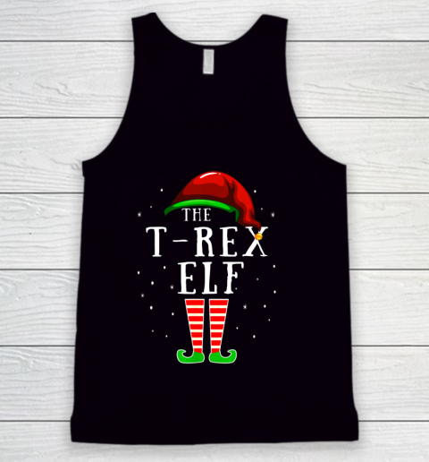 T Rex Elf Matching Family Group Christmas Party Pajama Tank Top
